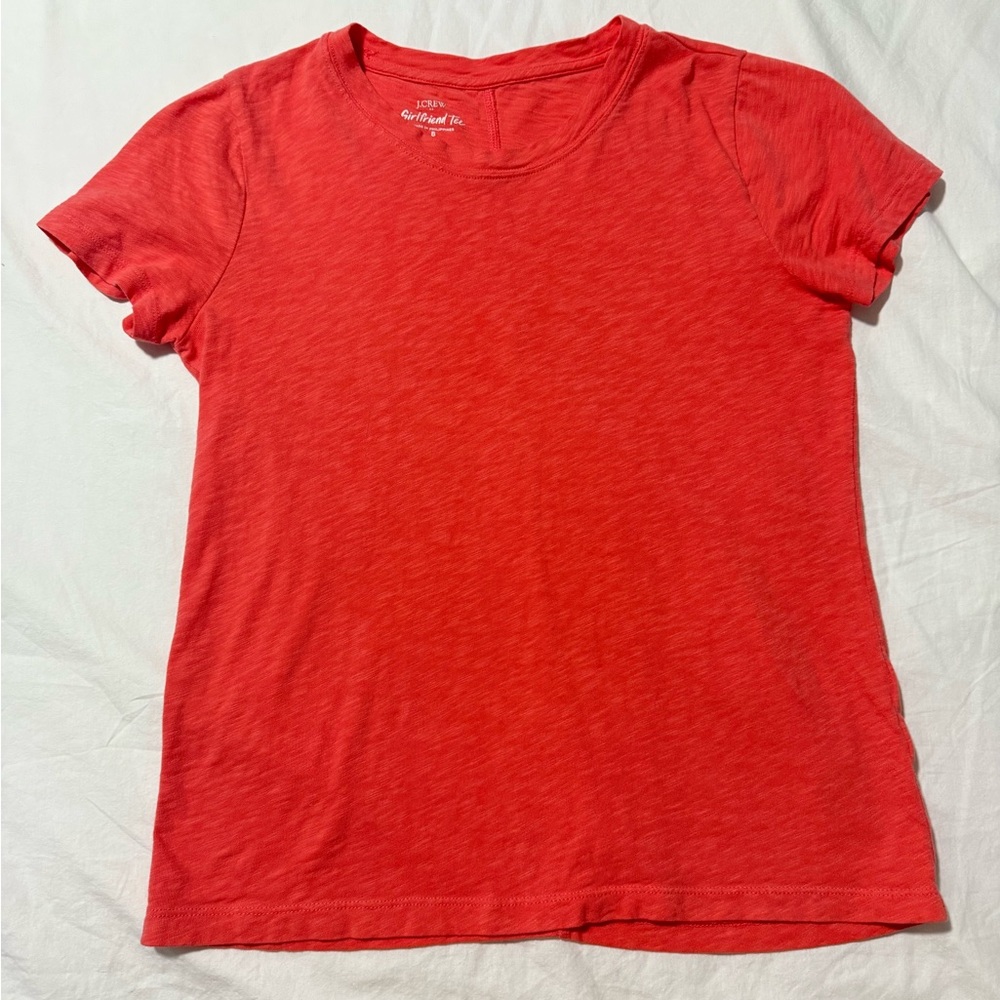 J. Crew hot pink girlfriend tee short sleeve - Picture 2 of 6